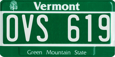VT license plate OVS619