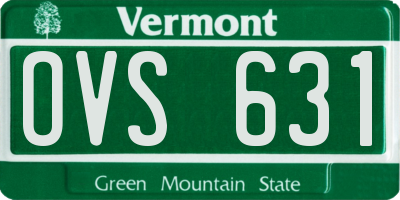 VT license plate OVS631