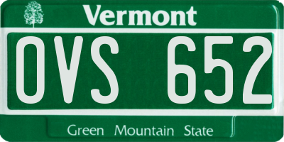 VT license plate OVS652