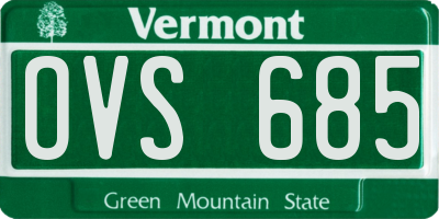 VT license plate OVS685