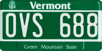 VT license plate OVS688