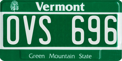 VT license plate OVS696