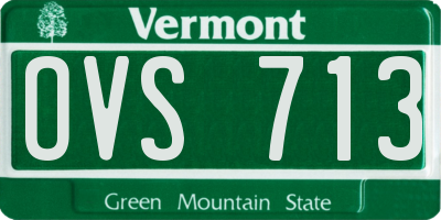 VT license plate OVS713