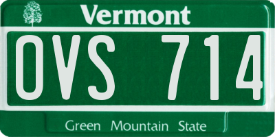 VT license plate OVS714