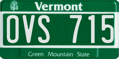 VT license plate OVS715