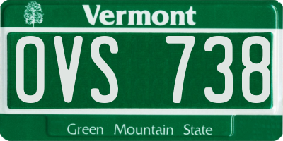 VT license plate OVS738