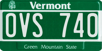 VT license plate OVS740