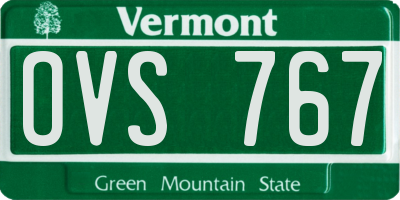 VT license plate OVS767