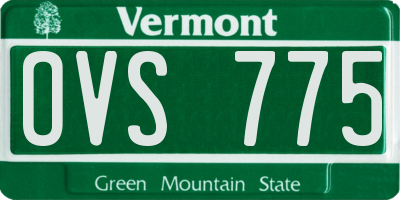 VT license plate OVS775