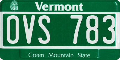 VT license plate OVS783