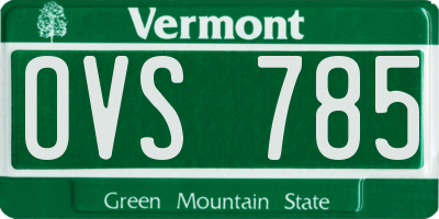 VT license plate OVS785