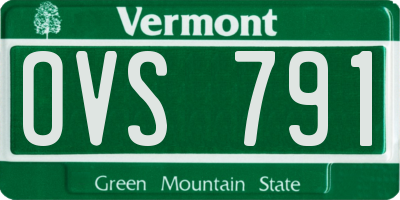 VT license plate OVS791