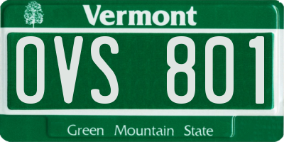 VT license plate OVS801