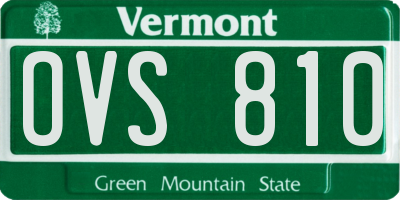 VT license plate OVS810
