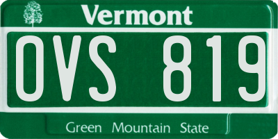 VT license plate OVS819
