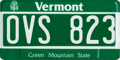 VT license plate OVS823