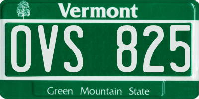 VT license plate OVS825