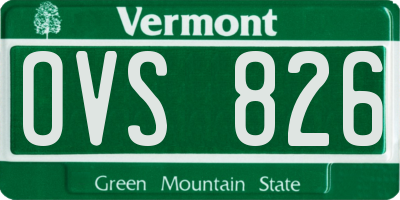 VT license plate OVS826