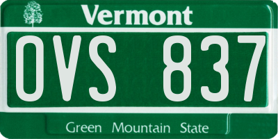 VT license plate OVS837