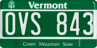 VT license plate OVS843