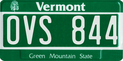 VT license plate OVS844