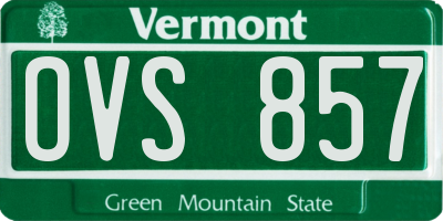 VT license plate OVS857