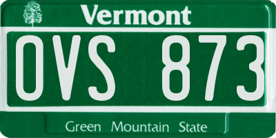 VT license plate OVS873