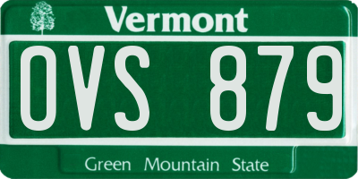 VT license plate OVS879