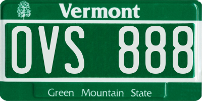 VT license plate OVS888