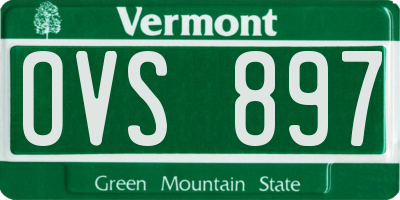 VT license plate OVS897
