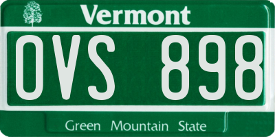 VT license plate OVS898