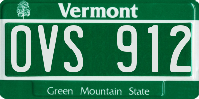 VT license plate OVS912