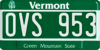 VT license plate OVS953