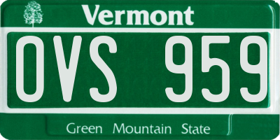 VT license plate OVS959