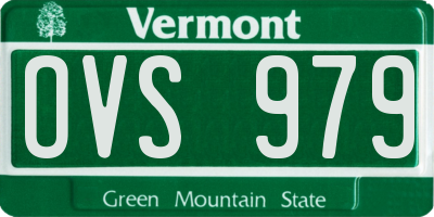 VT license plate OVS979