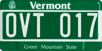VT license plate OVT017