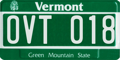 VT license plate OVT018