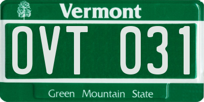 VT license plate OVT031