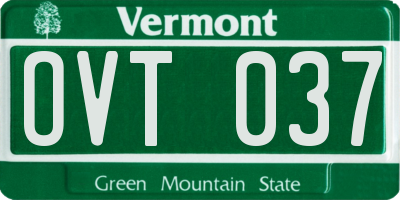 VT license plate OVT037