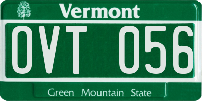 VT license plate OVT056