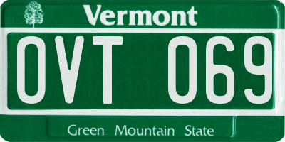 VT license plate OVT069
