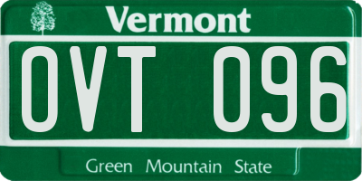 VT license plate OVT096