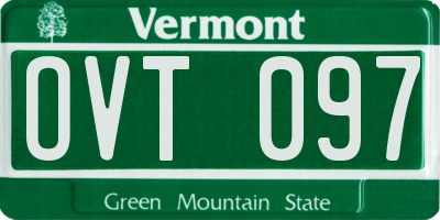 VT license plate OVT097