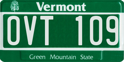 VT license plate OVT109