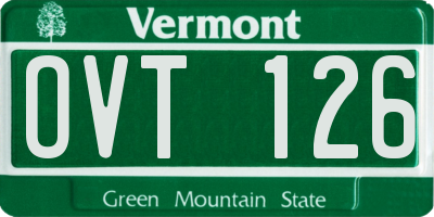 VT license plate OVT126