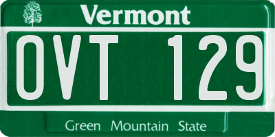 VT license plate OVT129