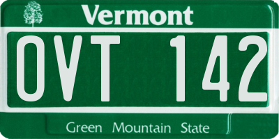 VT license plate OVT142