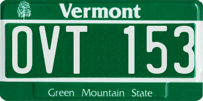 VT license plate OVT153