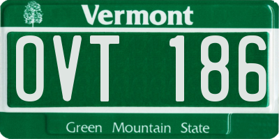 VT license plate OVT186