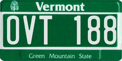 VT license plate OVT188